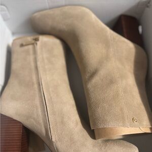 Michael Kors Beige Suede Heeled Boots